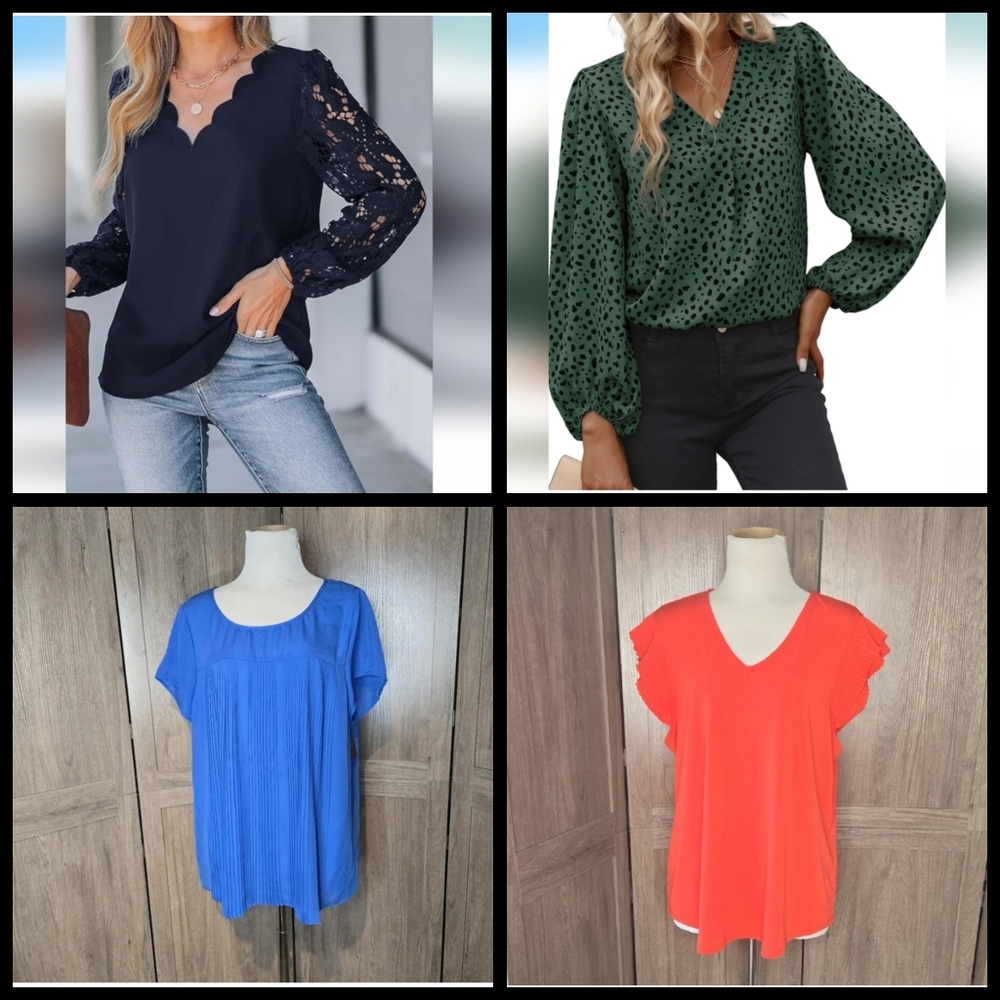 Women’s XL Blouse Bundle – Mixed Styles & Colors